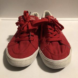 Kappa canvas low top lace up sneakers shoes size 7.5 red